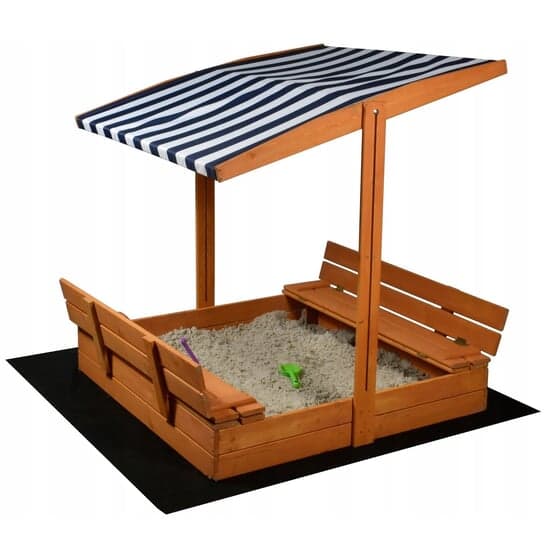 Sandkasse Med Tag - Legetøj - Og Fod - 120X120X120 Cm