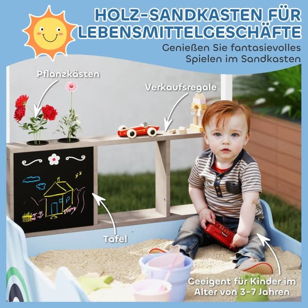 Sandlåda med Tak, 90x108 cm, Blå