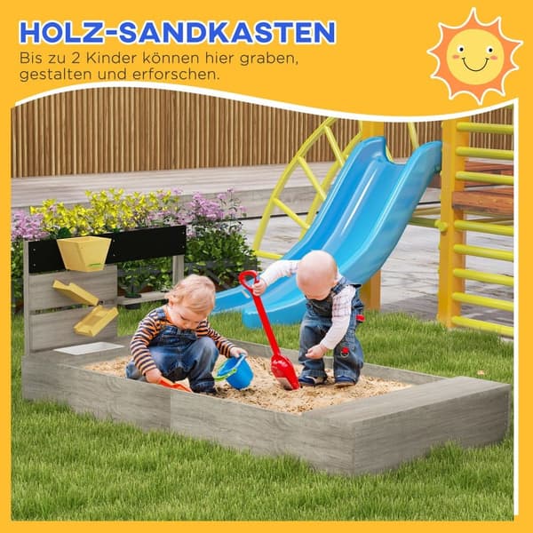 Sandlåda med kökselement, 154x80x60 cm, Grå