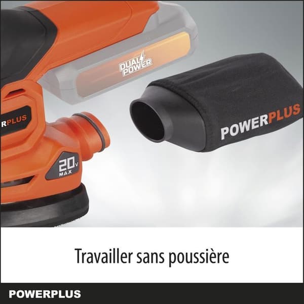Multi -Wireless Sander 20V + 1X Abrasive 80g - Dual Power POWDP50200 - Levereras utan batteri eller laddare