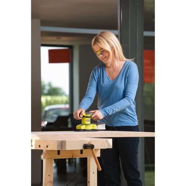 Orbital slipmaskin - RYOBI - 280W - Hastighetsvariator - Vakuumsystem - Plastuppsamlare