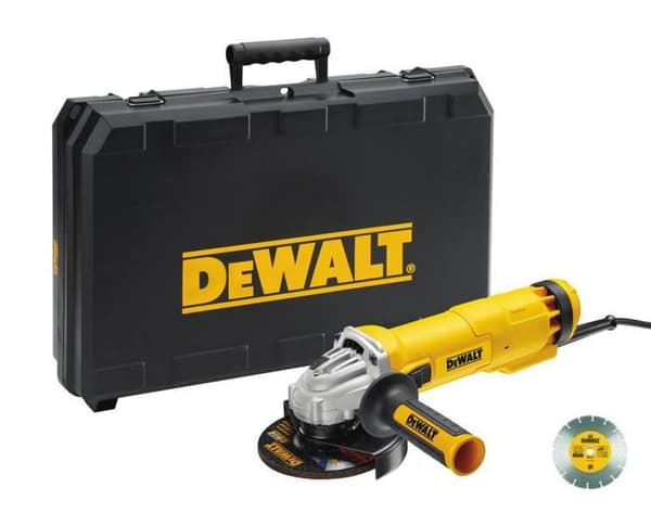 DEWALT Vinkelsliber 1200W 125mm CASE + DIAMOND DISC DWE4217KD