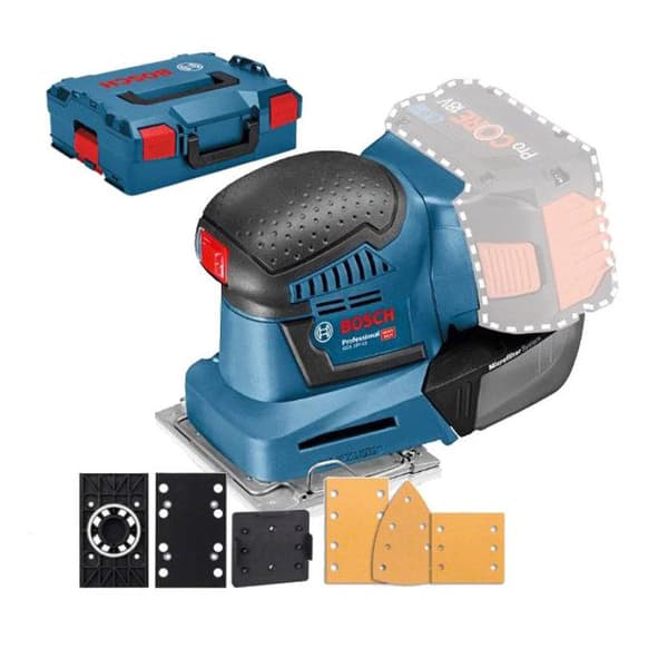 Vibrerande slipmaskin - BOSCH - GSS18 V-10 - Utan batteri, utan laddare - tillbehör - L-Boxx - 06019D0202
