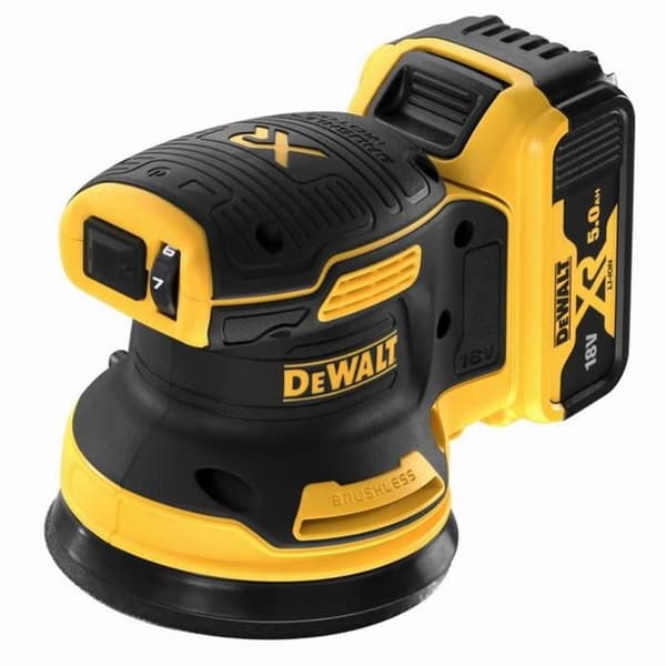 DEWALT XR 18V 125 mm Borstlös excenterslip - 2 batterier 5,0Ah + TSTAK-fodral - utan laddare - DCW210P2-QW