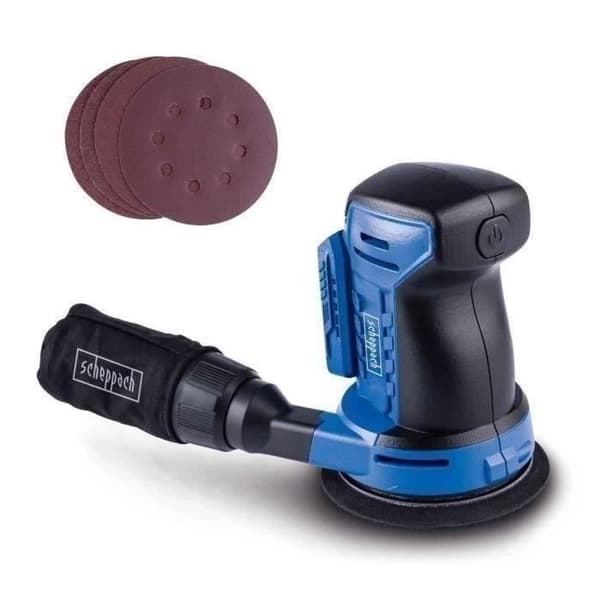 Excenterslip - SCHEPPACH - 20V IXES - 125 mm - Oscillation 2mm - Kardborrefäste - utan batteri eller laddare - C-OBS125-X