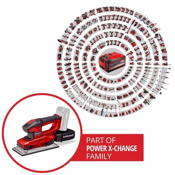 Einhell Trådlös vibrationsslip TE-OS 18/230 Li- Solo Power X-Change (18V, med 3 blad) Levereras utan batteri eller laddare