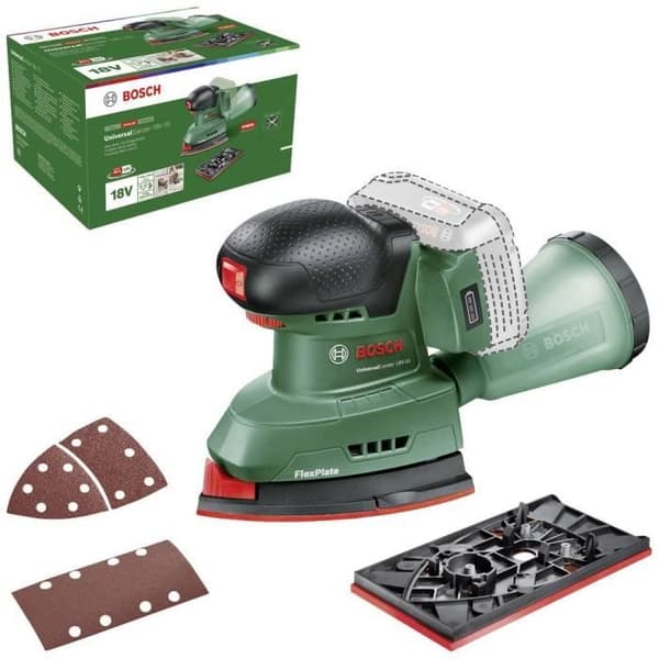Excenterslip utan batteri Bosch Home and Garden UniversalSander 18V-10 06033E3100 - Vit