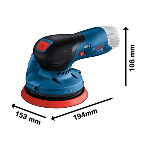 12V excenterslip GEX 12V-125 (utan batteri eller laddare) + L-BOXX box - BOSCH - 0601372100