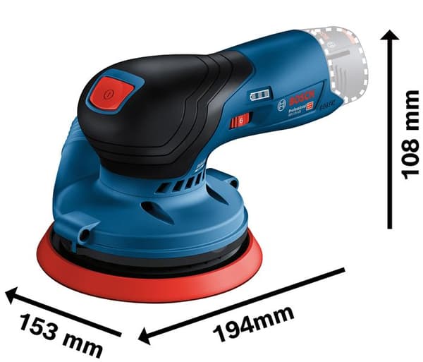 12V excenterslip GEX 12V-125 (utan batteri eller laddare) + L-BOXX box - BOSCH - 0601372100