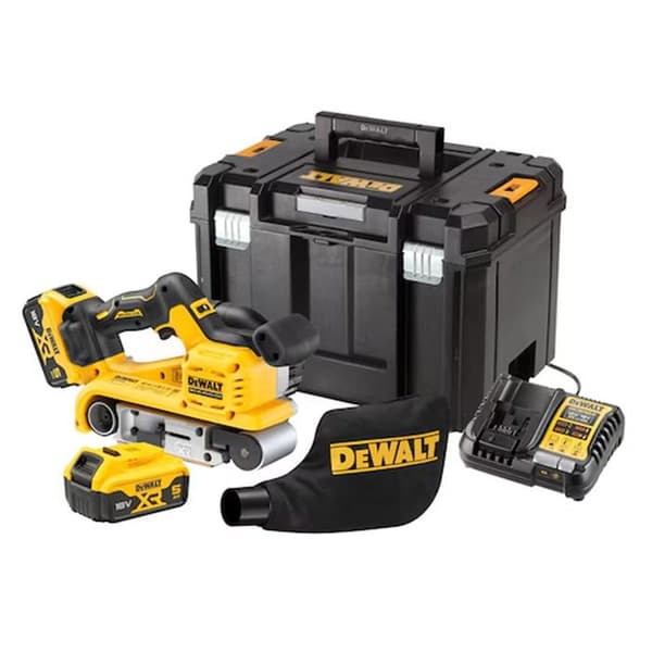 Bandslipmaskin XR 18V borrlös - DEWALT - med 2 batterier 18V 5.0Ah - laddare - DCW220P2-QW