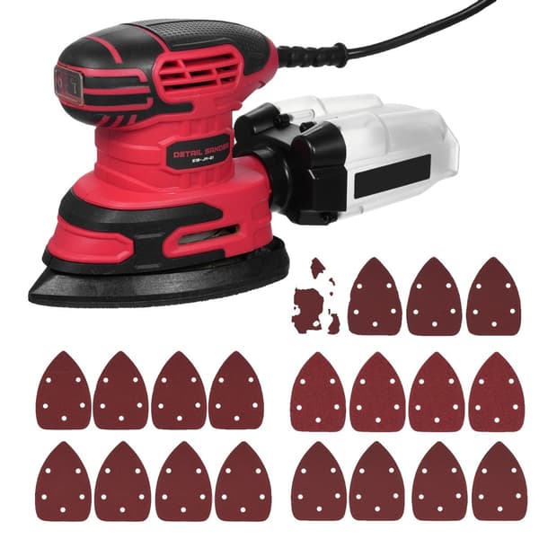 Detail Sander, 220W Motor, Indbygget Støvopsamling,grøn