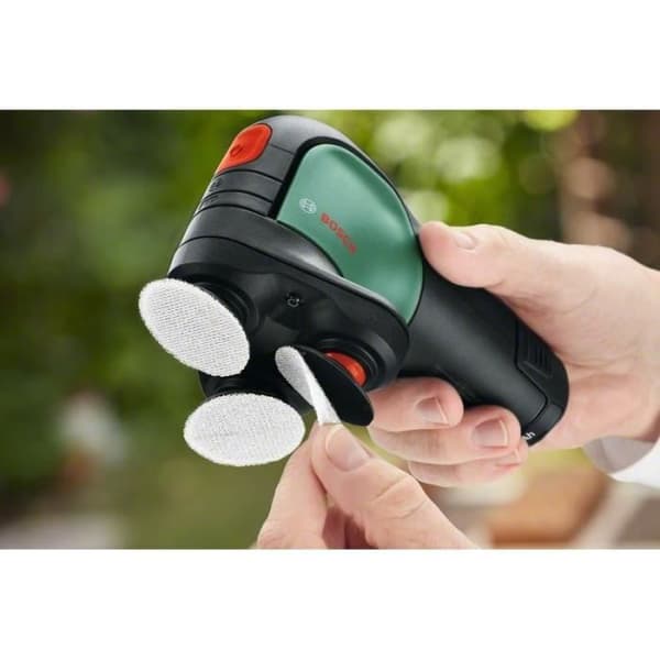 Bosch EasyCurvSander 12 PowerForAll slipmaskin (utan batteri, med 3 polersvampar, 9 slipmedel + dammsugare