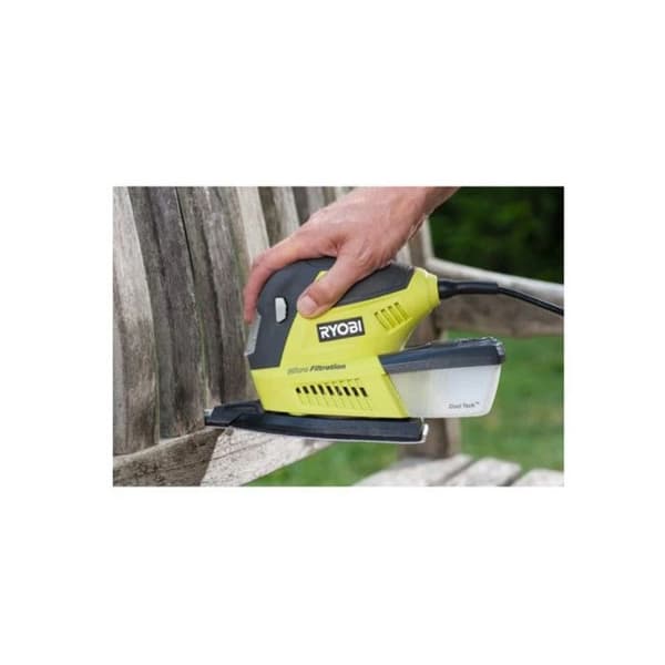 RYOBI - Multifunktionsslip 180W - 6000-12000 osc/min + påse & 30 slipmedel (10x1/3 ark, 10 trianglar, 10 fingrar) - RMS180-SA30