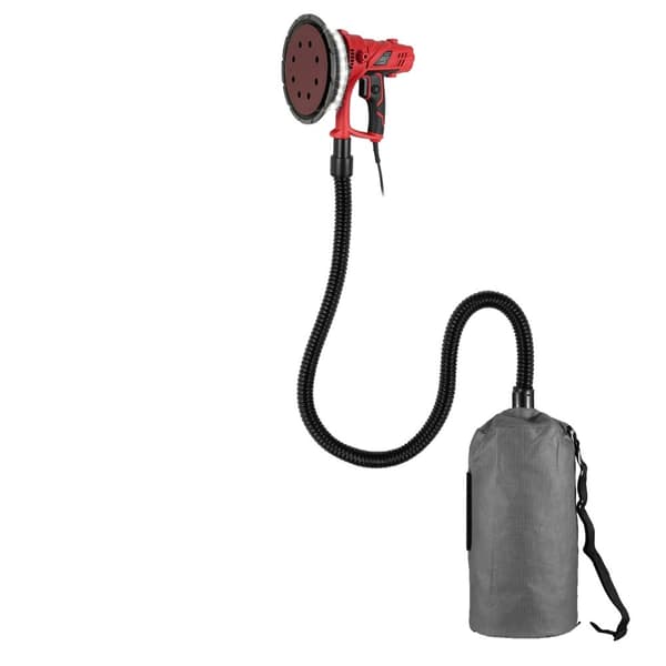 Käsikäyttöinen kipsilevyhionta, 850W teho, säädettävä nopeus 1500-2600 RPM, automaattinen pölynkeruu,Punainen