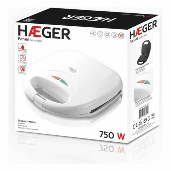 Smörgåsmaskin Haeger SM-75G.007A Vit 750 W