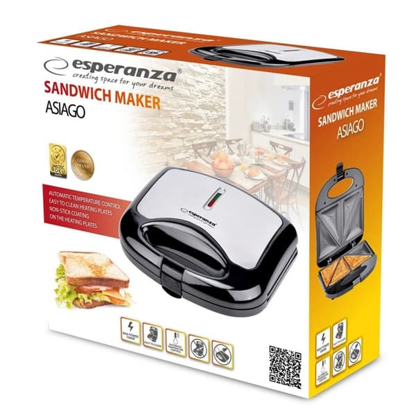 Smörgåsmaskin Esperanza EKT011 Svart 1000 W