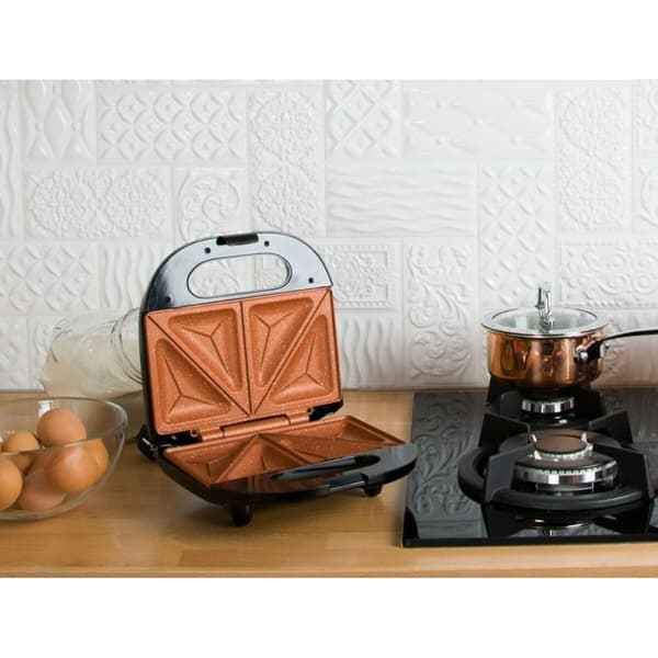 Sandwich Maker Eldom ST11 Sort Sølvfarvet 750 W