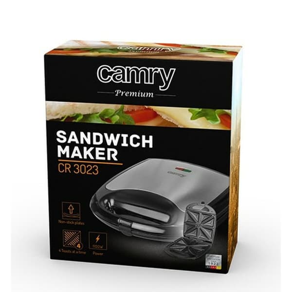 Sandwich Maker Camry CR 3023 Sort Grå Sølvfarvet 1100 W 1500 W
