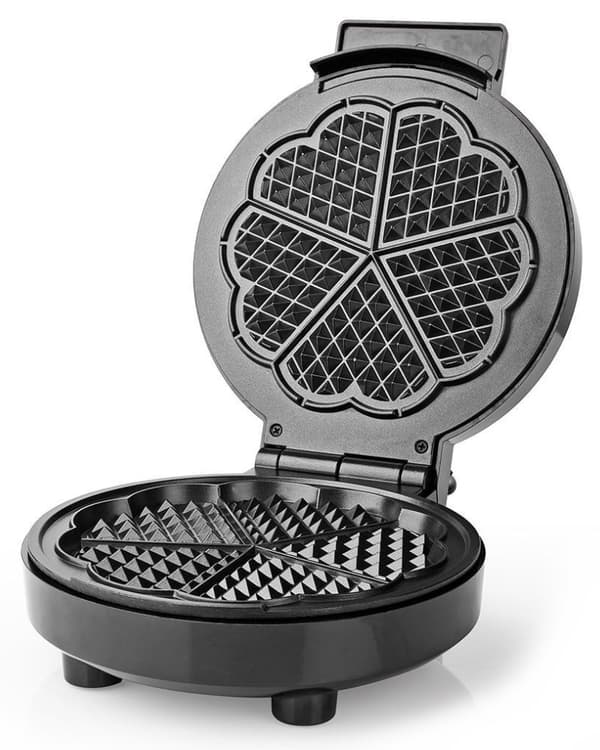 NEDIS vaflovač/ příkon 1000 W/ průměr desky 19 cm/ černo-stříbrný