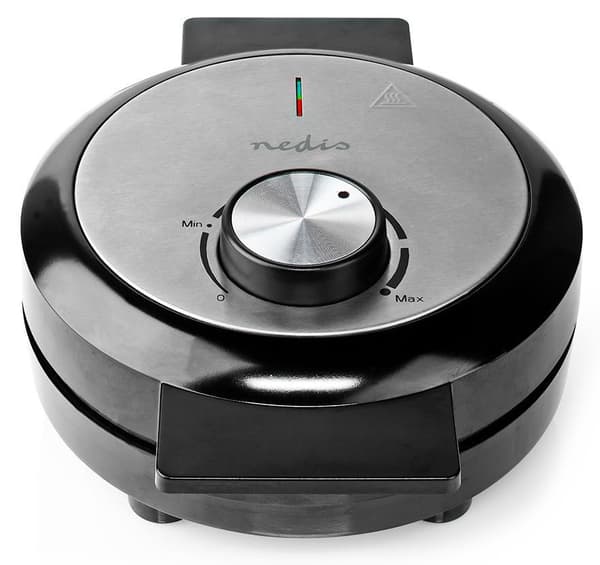 NEDIS vaflovač/ příkon 1000 W/ průměr desky 19 cm/ černo-stříbrný