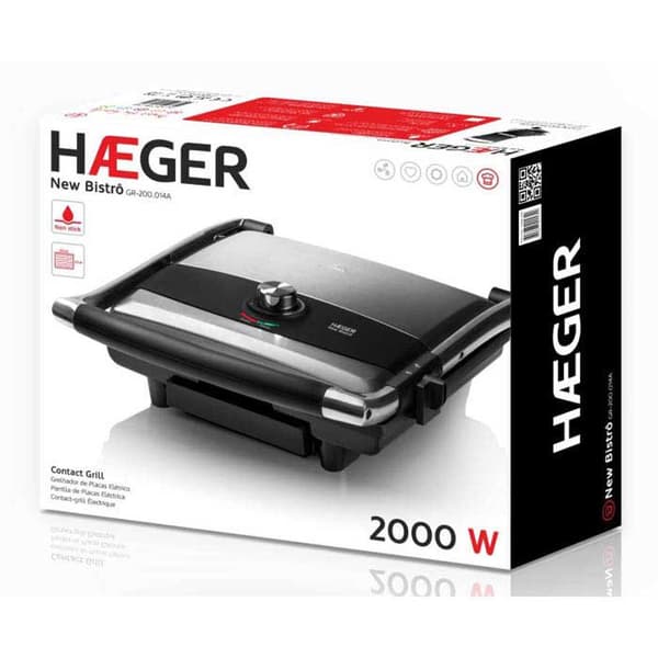 Haeger Voileipägrilli New Bistro Gr-200.014a 2000w Hopeinen One Size / EU Plug