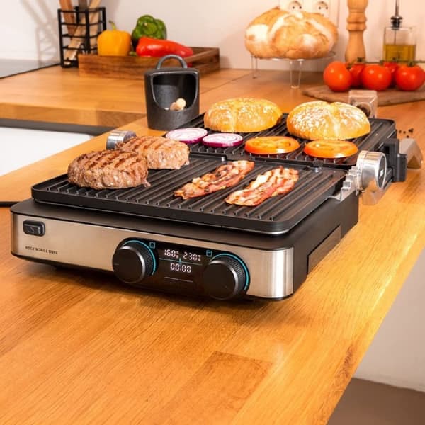 Cecotec Kaksinkertainen Sähköinen Grilli Rock´ngrill Hopeinen One Size / EU Plug