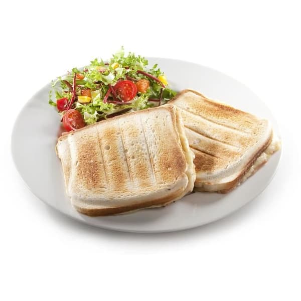 DOMO - XL smörgåsmaskin DO9056C - 900W - Vit - Non-stick beläggning - Smörgåsfunktion x2