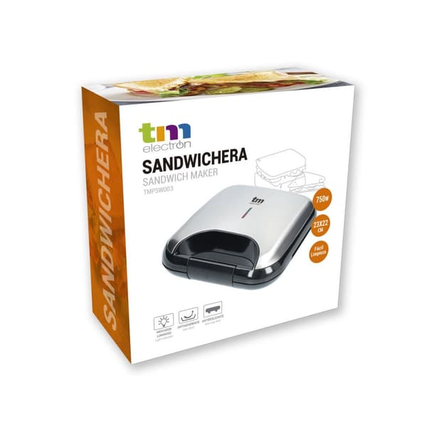Smørbrødjern TM Electron Stål 750 W Dobbel