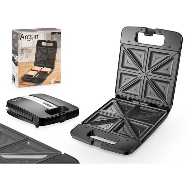 Sandwich Maker Argon K-718-2 Sort Stål 1400 W