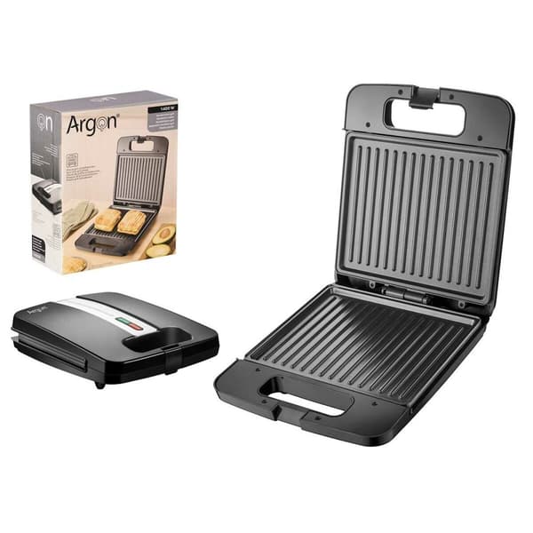 Smørbrød-Grill Argon K-718-2 Svart Stål 1400 W