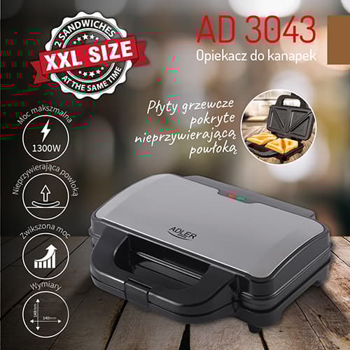 AD 3043 voileipägrilli. Yhdysvaltain koko XXL