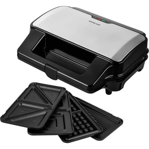 4 i 1 smörgåsmaskin - SENCOR - SSM 9940SS - 900 W - 4 tallrikar - CoolTouch hölje - Silver