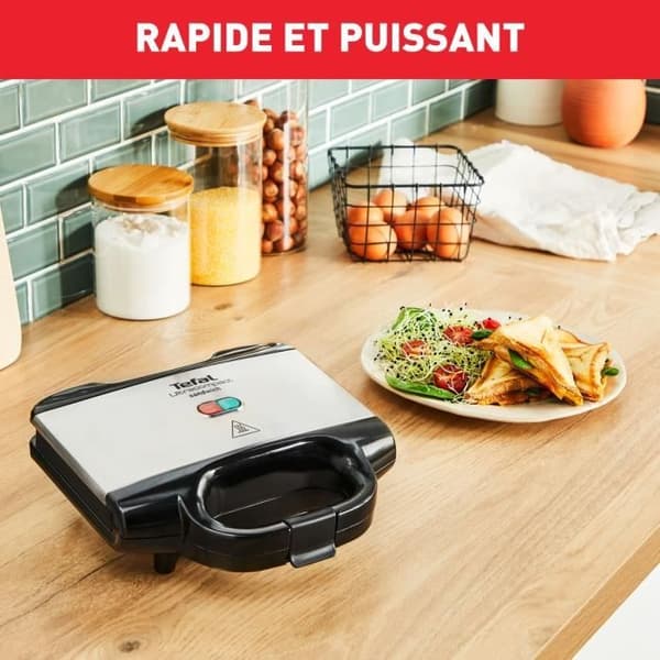TEFAL Croque monsieur, Non-stick beläggning, Säkerhetslås, Värmebeständigt handtag SM155212