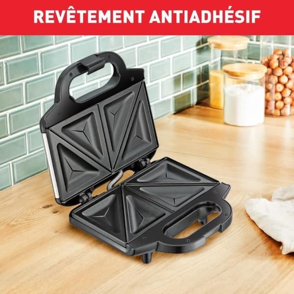 TEFAL Croque monsieur, Non-stick beläggning, Säkerhetslås, Värmebeständigt handtag SM155212