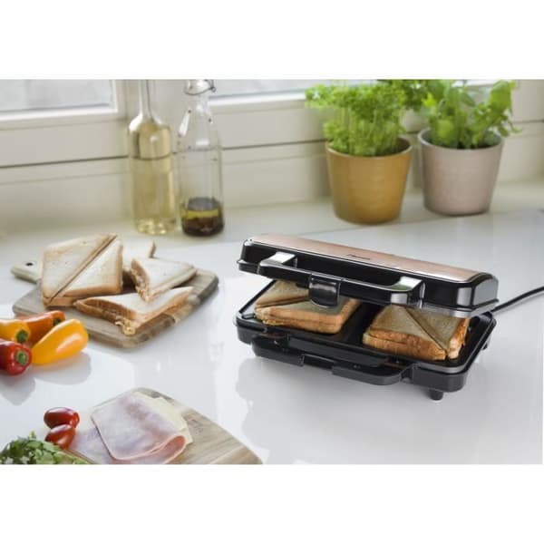 BESTRON ASM90XLCO XL non-stick croque monsieur - 900W Svart/koppar