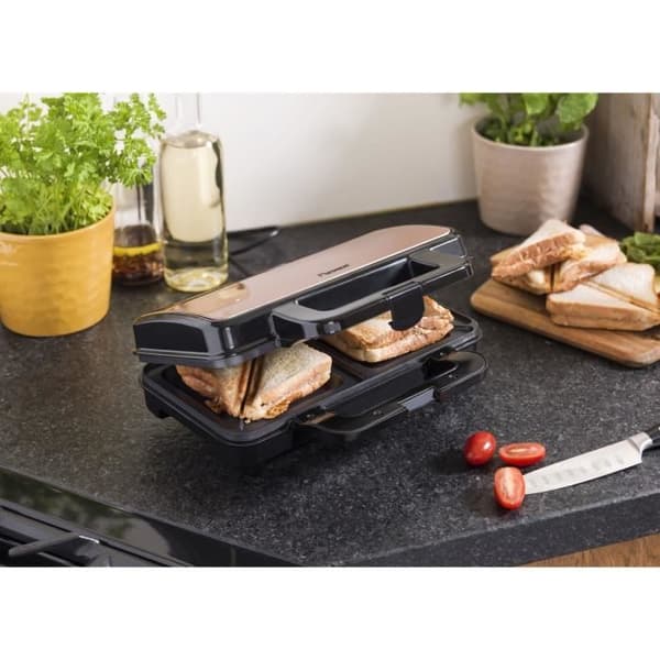 BESTRON ASM90XLCO XL non-stick croque monsieur - 900W Svart/koppar