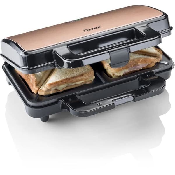 BESTRON ASM90XLCO XL non-stick croque monsieur - 900W Svart/koppar