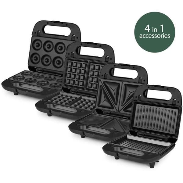 Apparat för croque-monsieur 4 i 1 WEASY - JOY600 - 4 utbytbara plattor - Non-stick beläggning - 750W