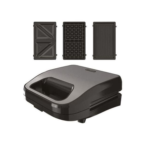 BLACK & DECKER - Multifunktionssandwich/våffla/grillapparat - 750W - grå/svart - BXSA754E