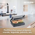 Miniatyrbillede 2 af 6: SEVERIN - Elektrisk Grill KG2394 - Stegeflade 23x14,5cm - Non-stick plader - 800W