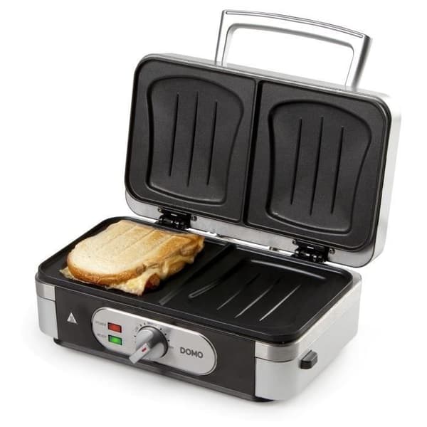 DOMO DO9136C Multifunktionsvåffeljärn - Rostfritt stål - 1000W - 3 uppsättningar tallrikar