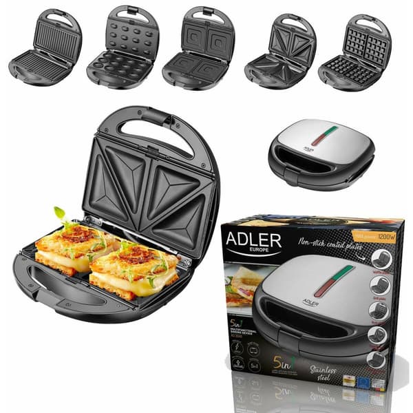 Sandwich Maker Adler AD 3040 Sort Grå 1200 W