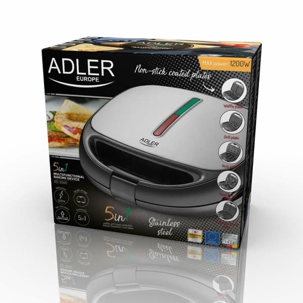 Sandwich Maker Adler AD 3040 Sort Grå 1200 W