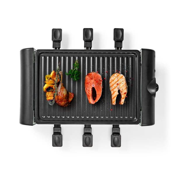 Nedis Gourmet / Raclette | Grilli | 6 Henkilöä | Lastalla | Lämpötila-asetukset | Tarttumaton pinnoite | Suorakulmio