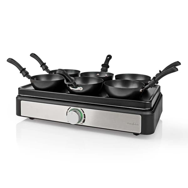 Nedis Woksettet | Grille | 6 Personer | Stekespade | Tempraturinnstillinger | Non-stick belegg | Rektangel
