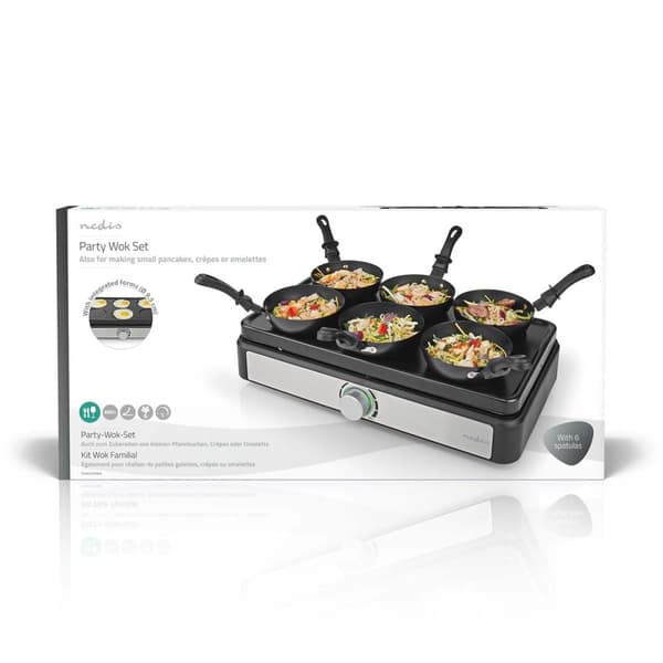 Nedis Woksettet | Grille | 6 Personer | Stekespade | Tempraturinnstillinger | Non-stick belegg | Rektangel