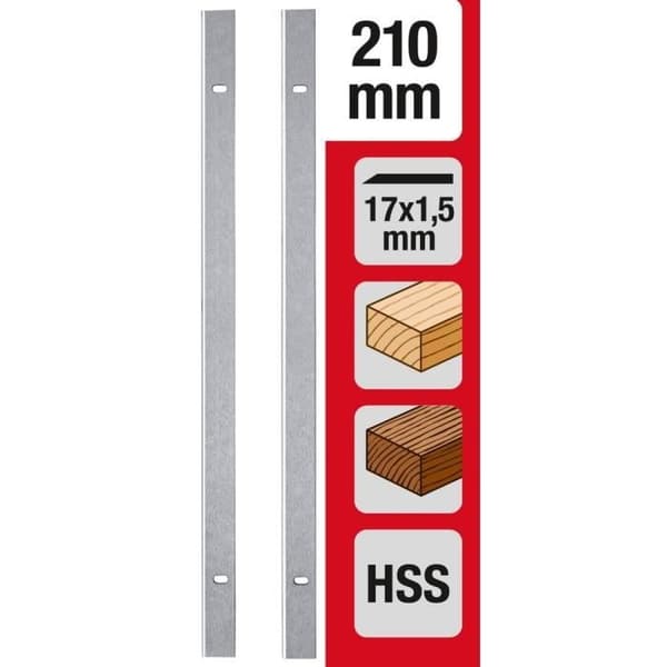 KWB hyvelblad - Hyvlmaskin tillbehör - TCT stål - 210 x 17 x 1,5 mm