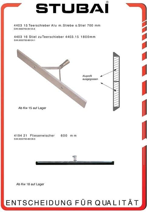 Slipblock - skrapa - hyvel - skrapa Stubai - 440315 - Asfaltskrapa, Silver, 700 mm