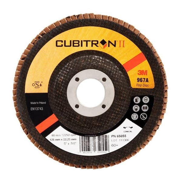 3m cubitron ii - 7000104375 - 3M Cubitron II lamell 967 A, 125mm, 22,23mm, 60+, platt, 10st/kartong