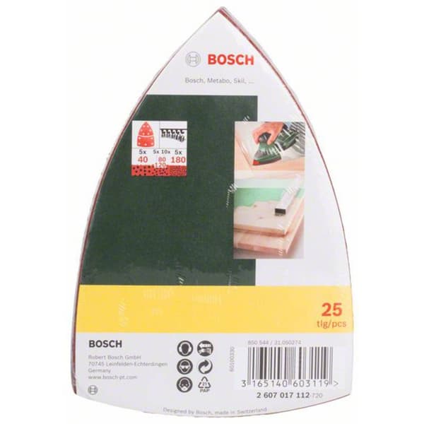 Bosch Accessories 2607017112 Multi-slippapper-set med kardborrband, perforerad Kornighet 40, 80, 120, 180 (L x B) 102 m